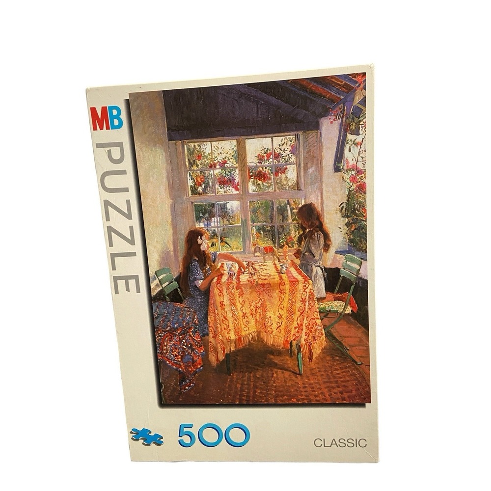Vintage MB Puzzle Classic Wethase In Veranda 500 Pieces 1994 Complete